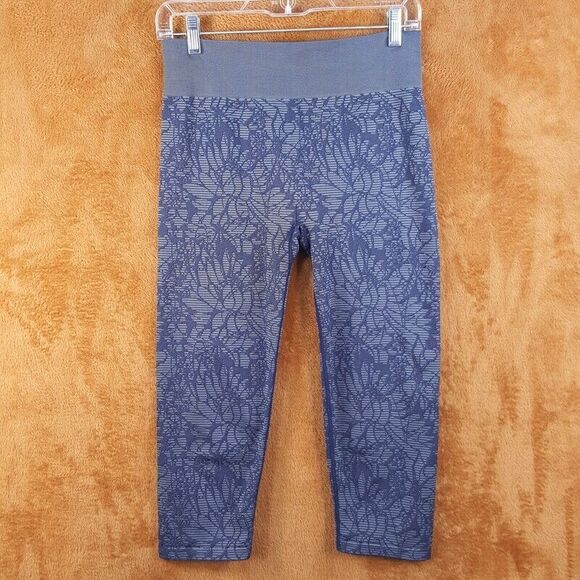 FABLETICS Womens Leggings Small Blue Pull On Crop Capri Seamless Sebastian - Picture 1 of 7